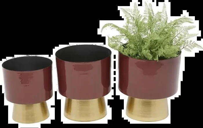 10″ Metal Cranberry Planter
