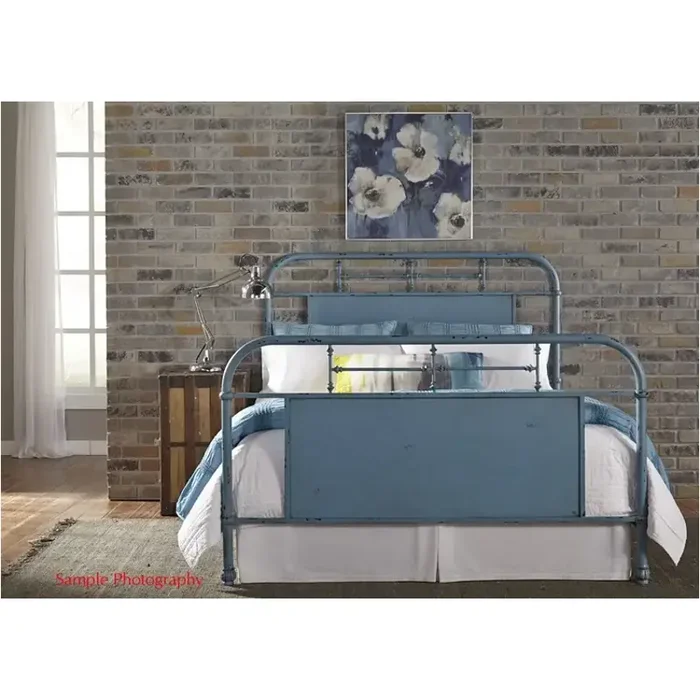 179-br11hfr-bl Liberty Furniture Vintage Series Youth Twin Metal Bed – Blue