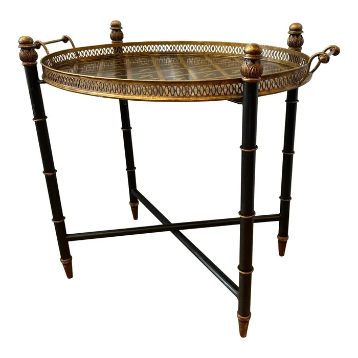 1960s French Tole Tray Table