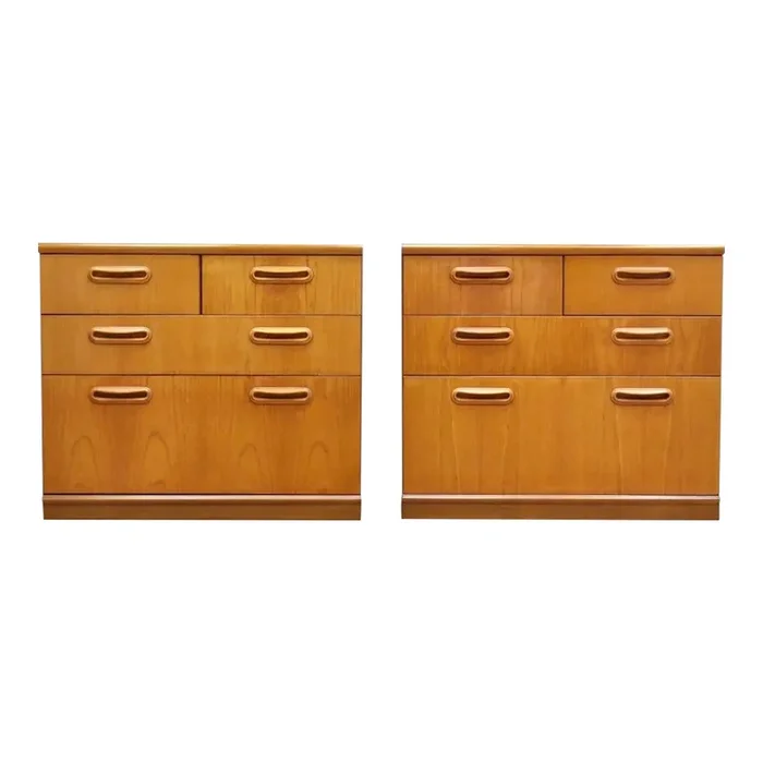 1970s Pair of Mid Century Teak Dressers Nightstands by Meredew Furniture