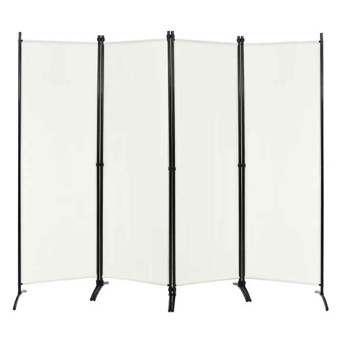 5.6 Feet 4 Panel Room Divider with Steel Frame