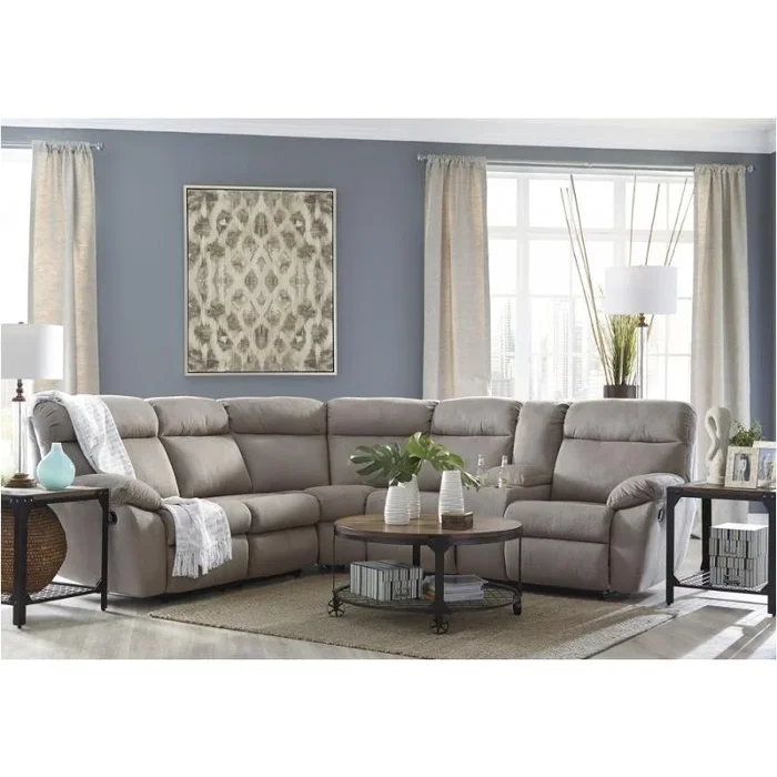 5230267 Ashley Furniture Demarion – Smoke Raf Recline Loveseat With Console