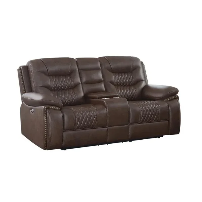 610202p Coaster Furniture Power Loveseat – Brown