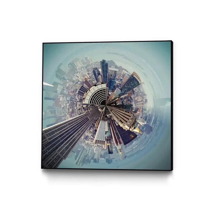 “City Center I” Canvas Framed Black 20×20 Wall Art|Œuvre d’art murale sur toile encadrée noire « City Center I » 20 x 20