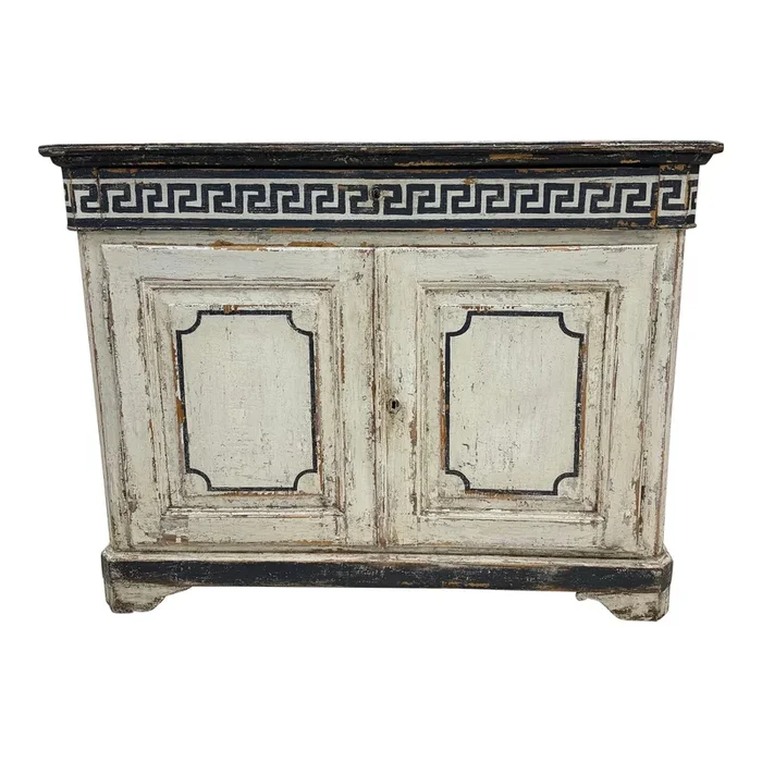 Antique Painted Cupboard From 19th C