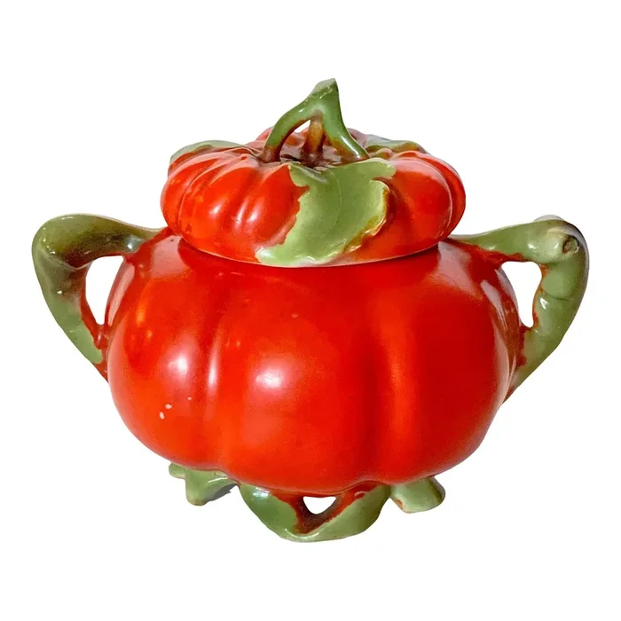 Antique Porcelain Royal Bayreuth Tomato Jam Pot, C.1902