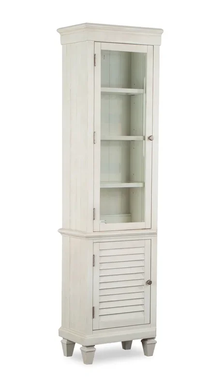 Baron 22” Rustic Pine Pier with Storage and Cable Management – Alabaster | Section latérale rustique Baron de 22 po avec rangement et système de gestion des câbles – albâtre