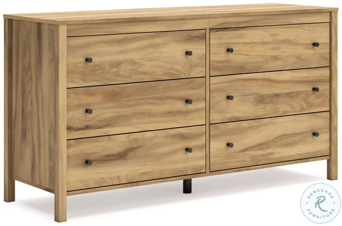 Bermacy Light Brown Six Drawer Dresser