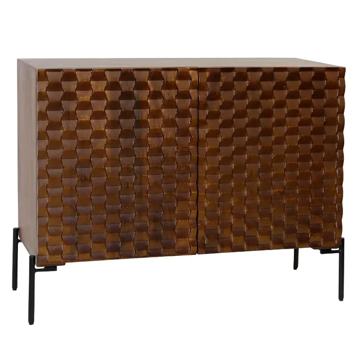 Brown Mango Wood Two Door Cabinet