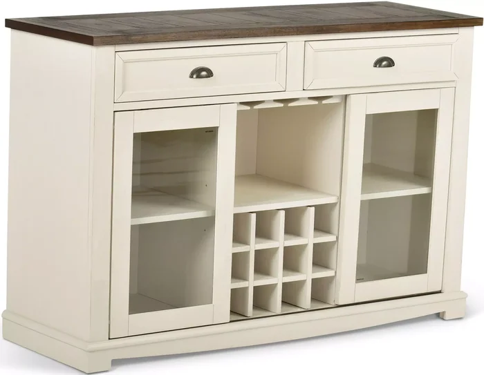 Cayla Dark Oak And Antiqued White Server