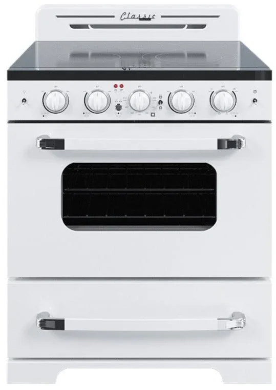 Classic Retro By Unique 30-Inch Convection Electric Range – UGP-30CR EC W | Cuisinière électrique Classic Rétro par Unique de 30 po à convection – UGP-30CR EC W | U30CRECW
