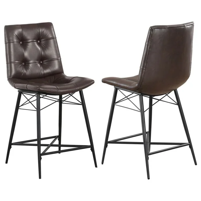 Coaster Aiken Upholstered Tufted Counter Chair Brown