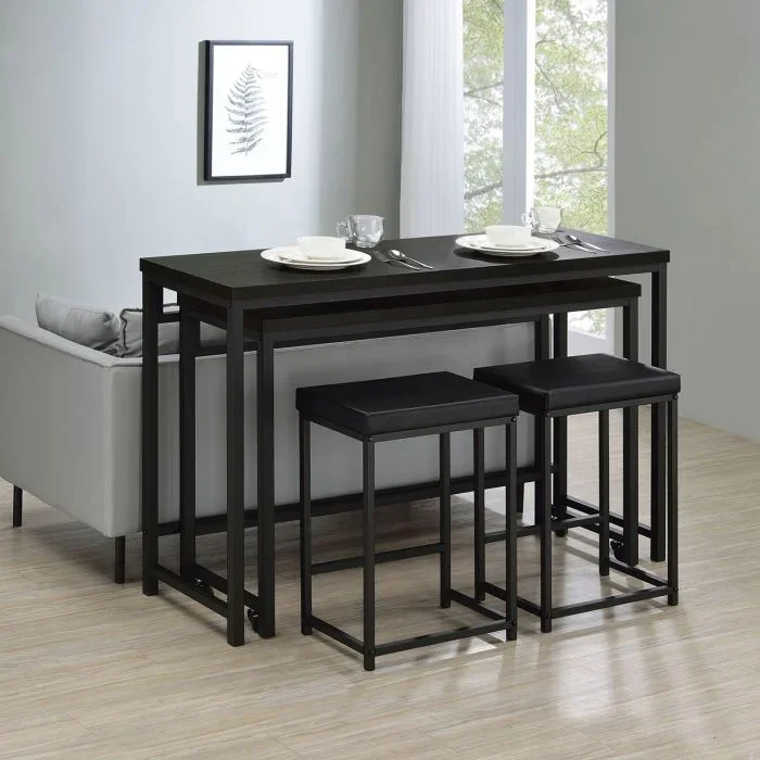Coaster Hawes 4-Piece Multipurpose Counter-Height Table Set Black