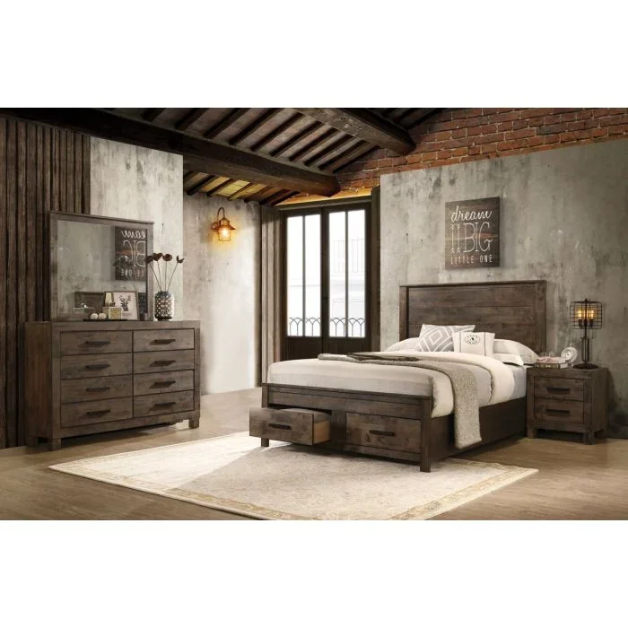 Coaster Woodmont 4-Piece Queen Bedroom Set Rustic Golden Brown