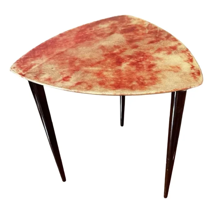 Coffee Table in Red Lacquered Goatskin Parchment from Aldo Tura, Italy, 1950s