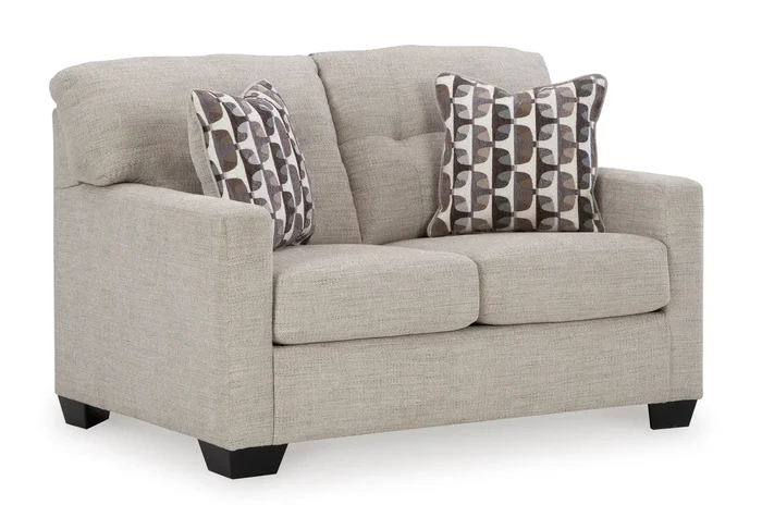 Contemporary Loveseat with Track Arms
