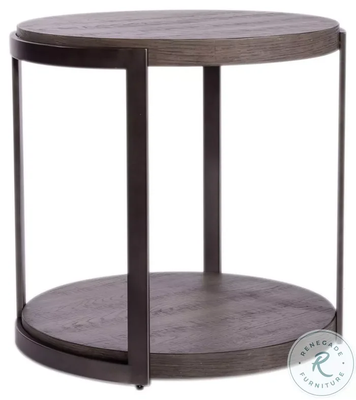 Contemporary Vision Gauntlet Gray Round End Table