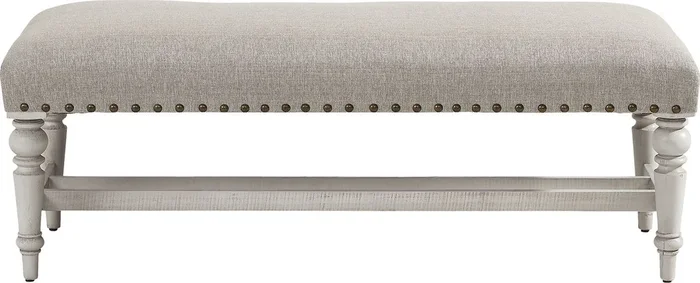 Crestwell Manor Dark Gray Upholstered Bench