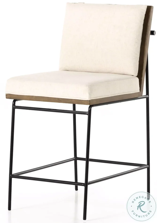 Crete Savile Flax Performance Fabric Counter Height Stool