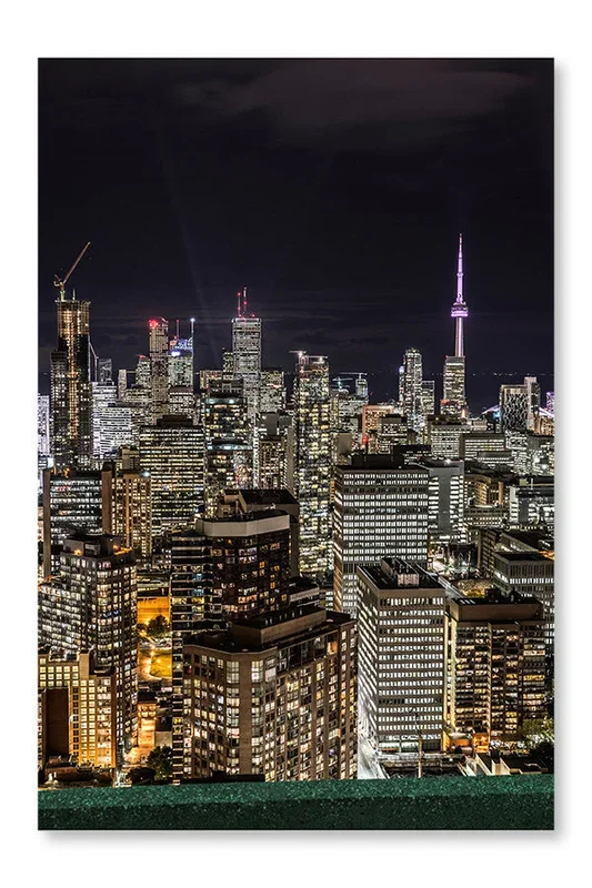 Downtown Toronto At Night 24×36 Wall Art Frame And Fabric Panel| Downtown Toronto At Night 24 po x 36 po : Cadre d’art mural et panneau de tissu|D44G9X7S