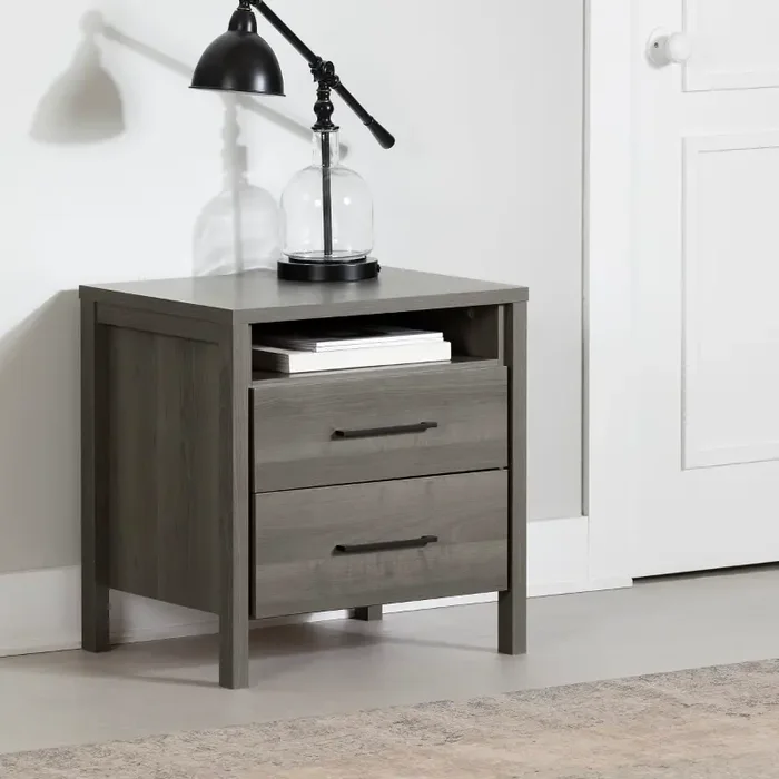 Gravity Gray Maple 2-Drawer Nightstand – South Shore