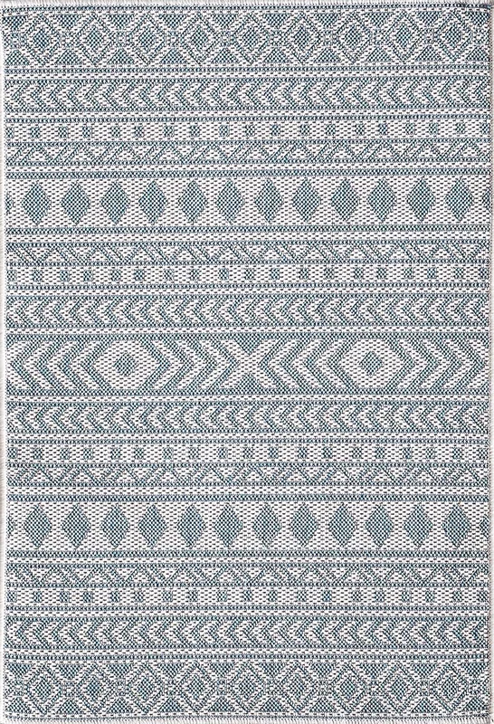 Halinora Ivory/Aqua 5’3 x 7’7 Indoor/Outdoor Rug