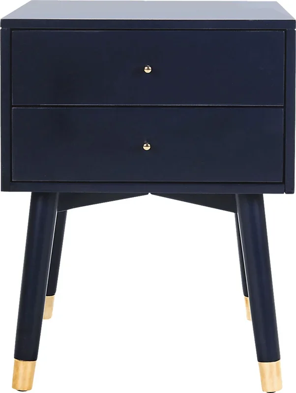 Idamor Navy Nightstand