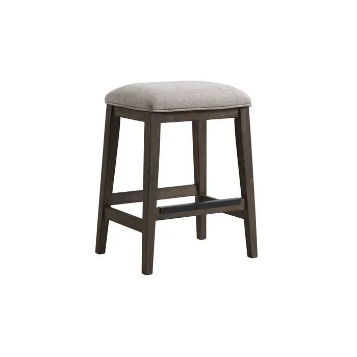 Intercon Hearst Reclaimed Chevron Modern Backless Barstool