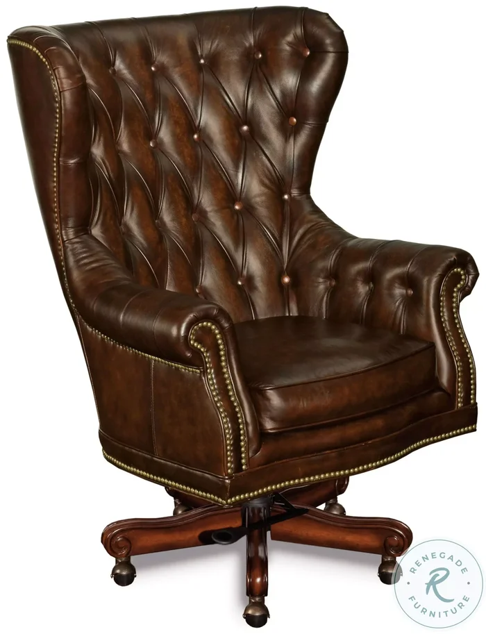 Isla Rose Myrtle Burl Dark Wood Executive Swivel Tilt Chair