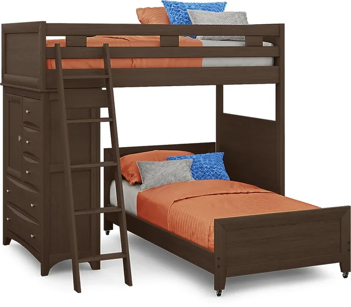 Ivy League 2.0 Walnut Twin/Twin Loft with Chest