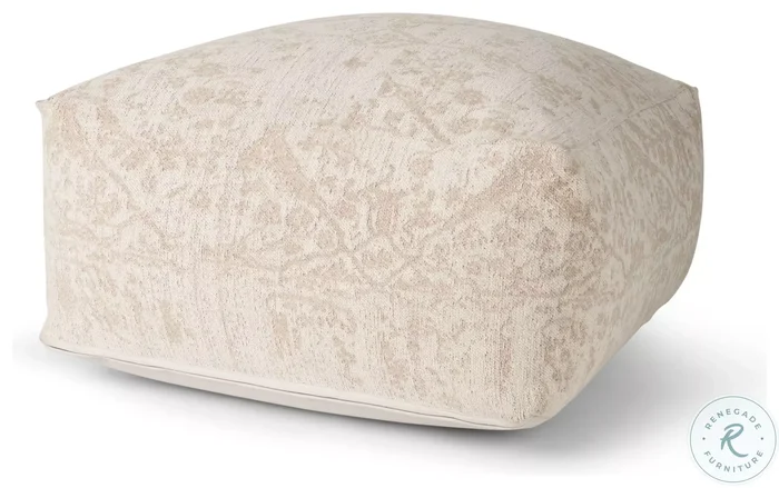 Khloe Cream Large Pouf