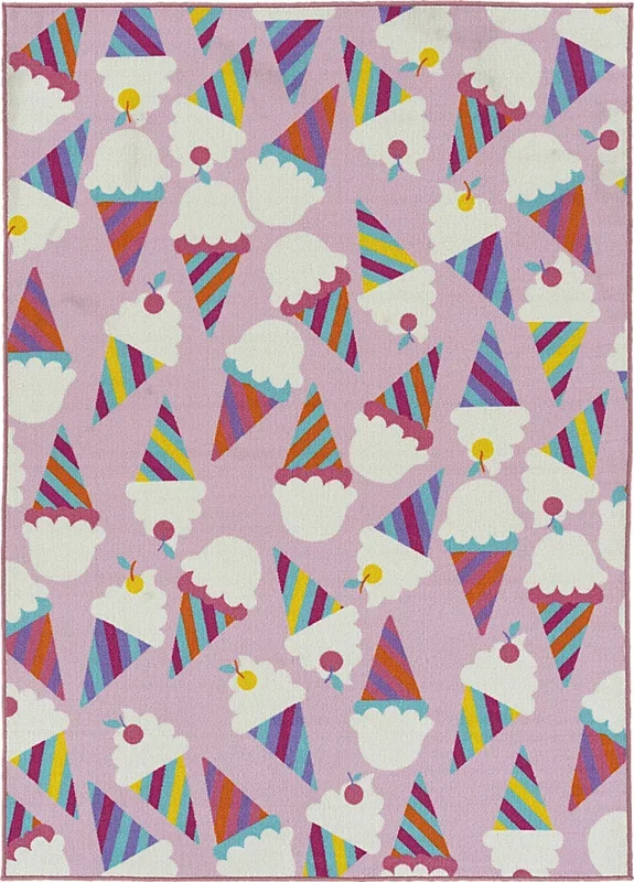 Kids Ice Cream Pop Pink 5′ x 7′ Rug