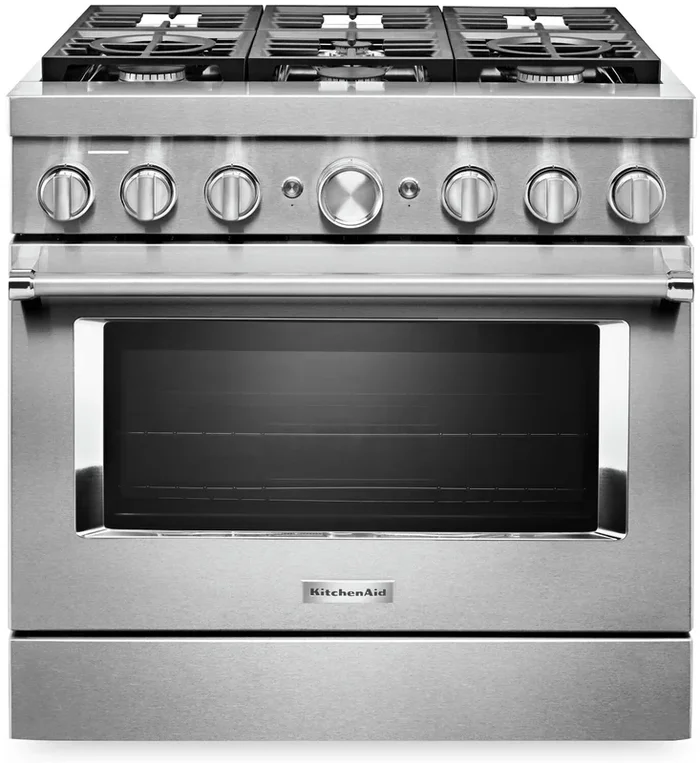 KitchenAid 5.1 Cu. Ft. Smart Gas Range with Self-Clean – Stainless Steel – KFGC506JSS | Cuisinière intelligente à gaz KitchenAid de 5,1 pi³ avec autonettoyage – acier inoxydable – KFGC506J…