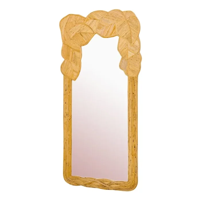 Large Rattan leaves Mirror, 1990s