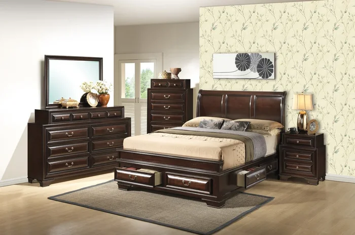 LaVita Cappuccino Slay Storage Bedroom Set