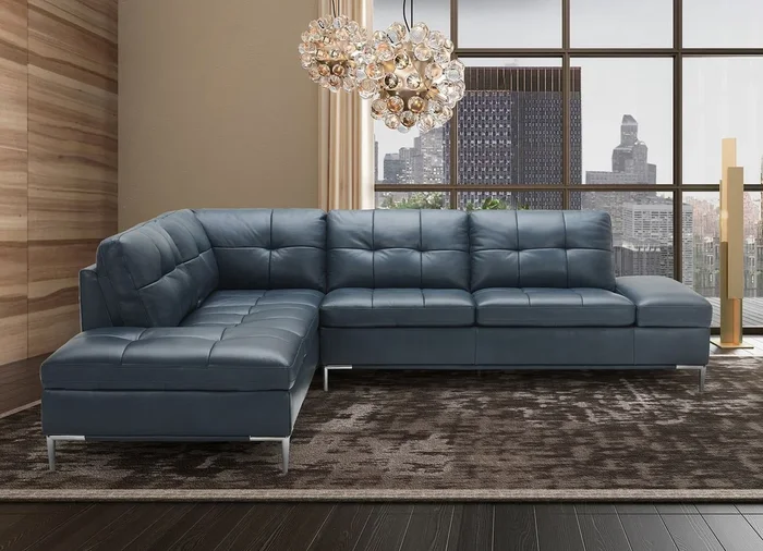 Leonardo Left Chaise Sectional (Blue)