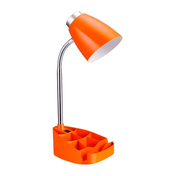 Limelights Gooseneck Desk Lamp with iPad Stand Book Holder – Orange|Lampe de bureau à col de cygne de Limelights avec support pour livre ou iPad – orange