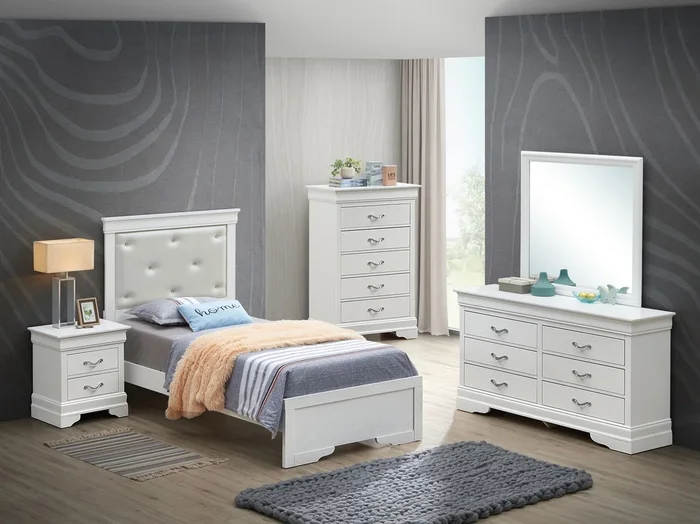 Lorana Silver Champagne Youth Panel Bedroom Set