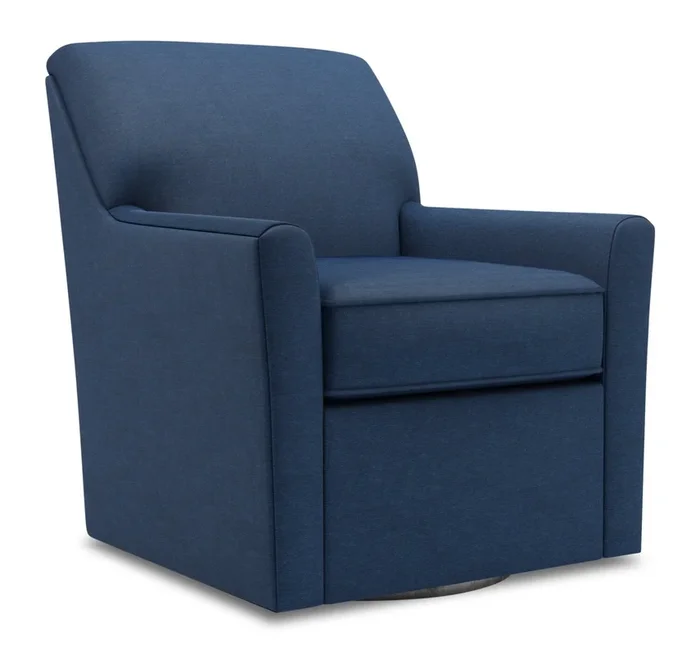 Made in Canada Sofa Lab Customizable Swivel 31″ Linen-Look Fabric Accent Chair – Pax Navy Blue | Fauteuil d’appoint pivotant Sofa Lab de 31 po fabriqué au Canada en tissu d’apparence lin – bleu Pax Navy | SWIV3149