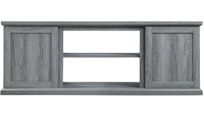 Manhattan Comfort Franklin 60″ TV Stand with 2 Doors & Open Shelves – Grey|Meuble pour téléviseur Franklin de Manhattan Comfort de 60 po avec 2 portes et tablettes ouvertes – gris