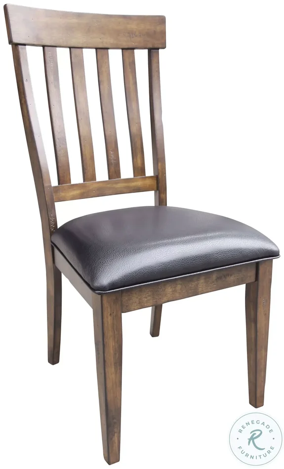 Mariposa Rustic Whiskey Slat Back Upholstered Side Chair Set of 2