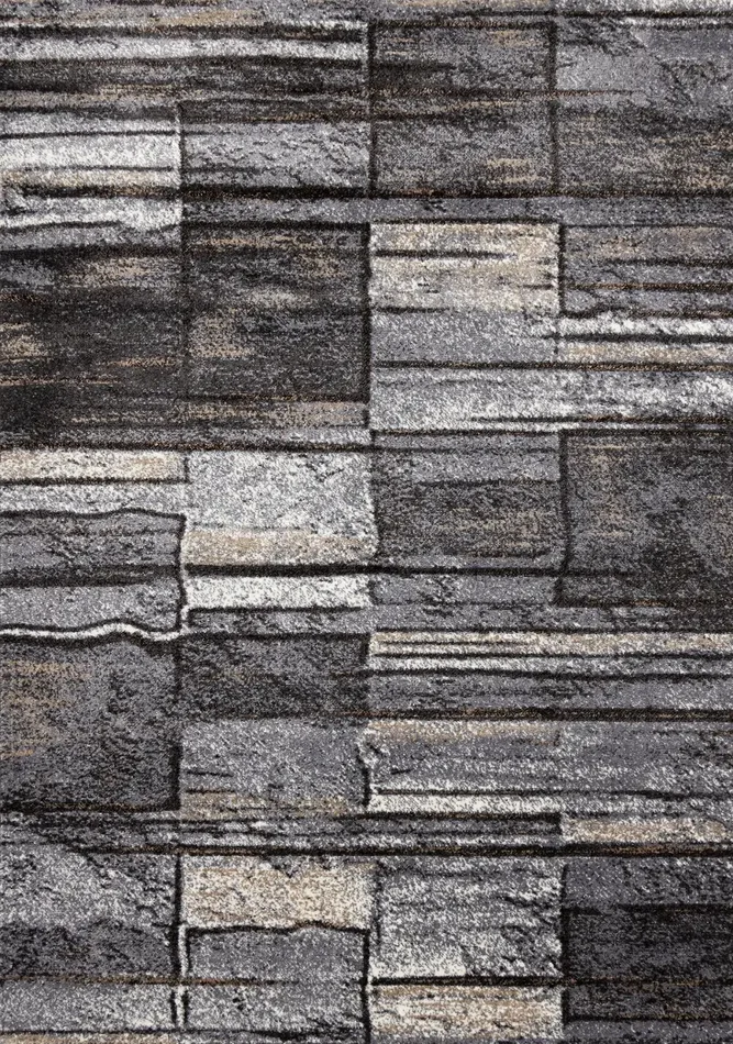 Maya 8 x 10 Gray Abstract Brick Area Rug