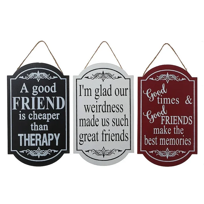 MDF Hanging Wall Plaque Inspirational – Set of 3 Wall Decor|Panneau mural inspirant de style plaque en panneaux de fibres à densité moyenne – ensemble de 3 décorations murales