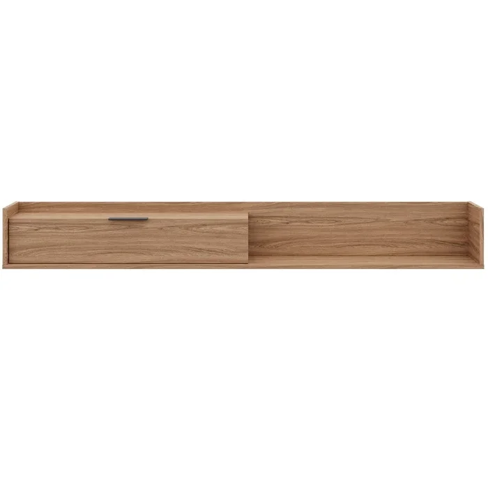 Nordika Slim 72″ Wall-Mounted TV Stand with Storage Cabinet – Light Walnut | Meuble pour téléviseur mural mince Nordika de 72 po avec armoire de rangement – noyer clair