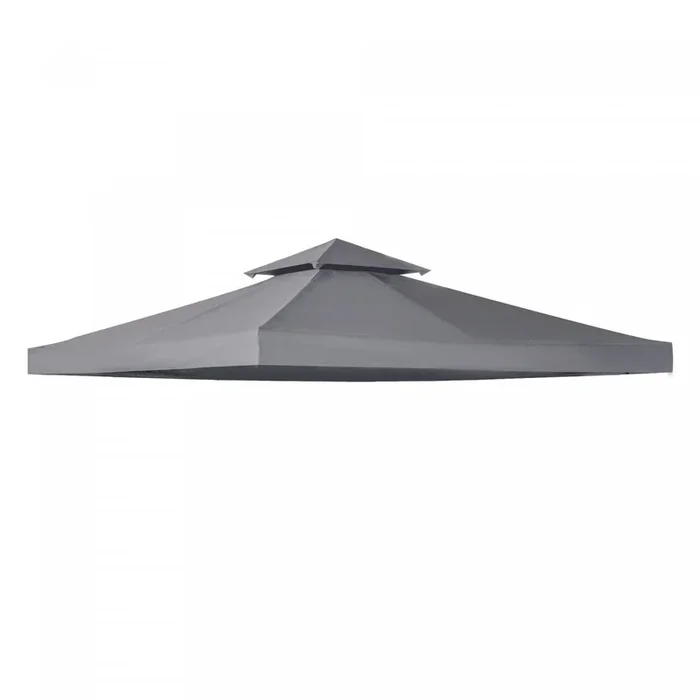 Outsunny 9.8′ X 9.8′ Square 2-tier Gazebo Canopy Replacement Top Cover Outdoor Garden Sun Shade, Dar|Outsunny 9,8 ‘x 9,8’ Carre 2 Niveaux Gazebo Auvent Remplacement Couverture Superieure Exterieur Jard