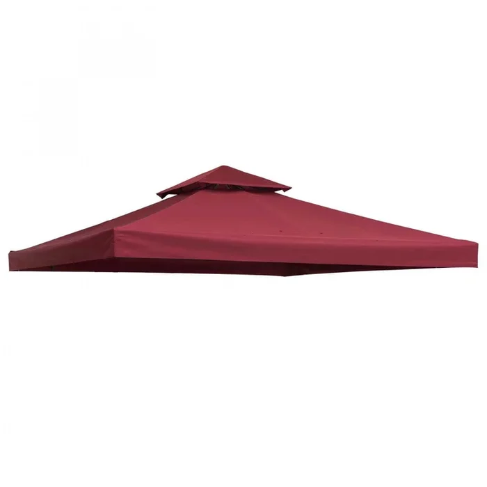 Outsunny 9.8′ X 9.8′ Square 2-tier Gazebo Replacement Canopy, Top Cover Outdoor Garden Sun Shade She|Outsunny 9,8 ‘x 9,8’ Carre 2 Niveaux Gazebo Auvent Remplacement Couverture Superieure Exterieur Jard