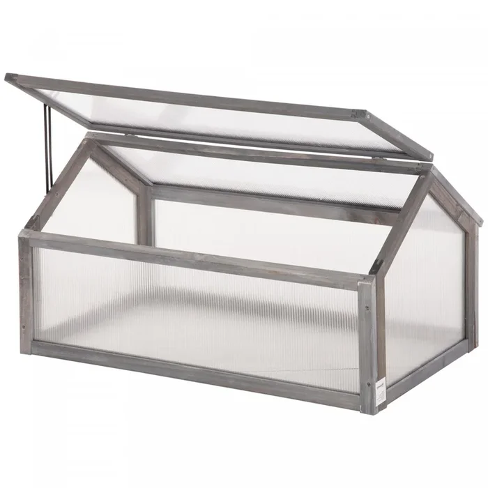 Outsunny Wooden Cold Frame Greenhouse Garden Portable Raised Planter With Openable Top For Indoor, O|Outsunny en bois à cadre froid serre jardin Jardinière surélevée portable avec dessus ouvrable pour
