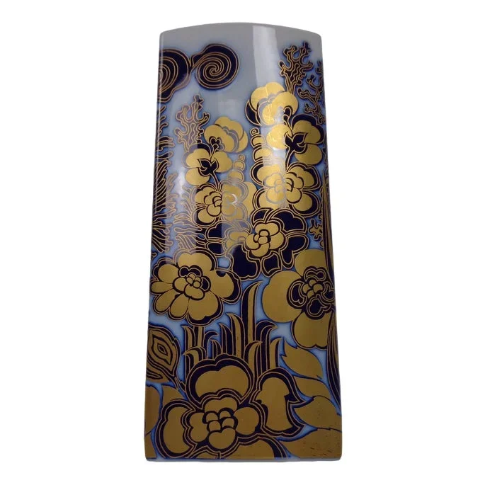 Pop Art Hutschenreuther Cobalt Porcelain Vase by Hermann Schwahn, Germany, 1960s