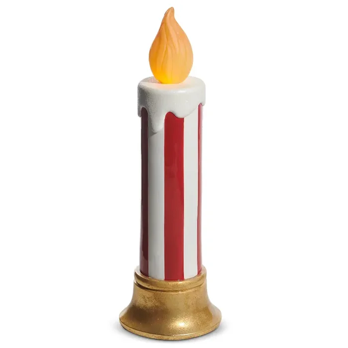 Red and White 29″ Battery Candle