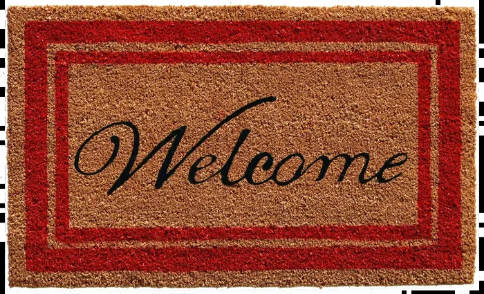 Red Border Welcome Doormat